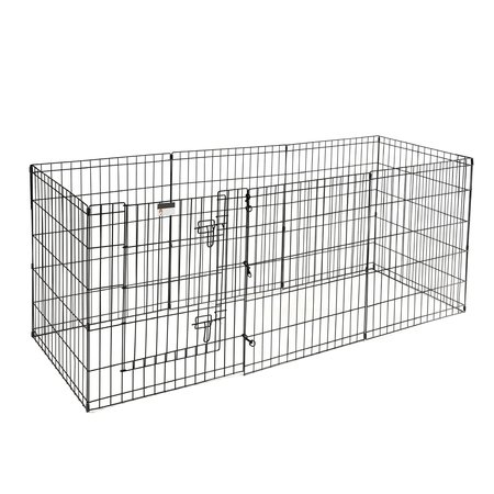 Pet Adobe Pet Adobe Folding Metal Playpen with Eight 24 "x 30 "Panels with Latching Door for Dogs Black 959085LJO